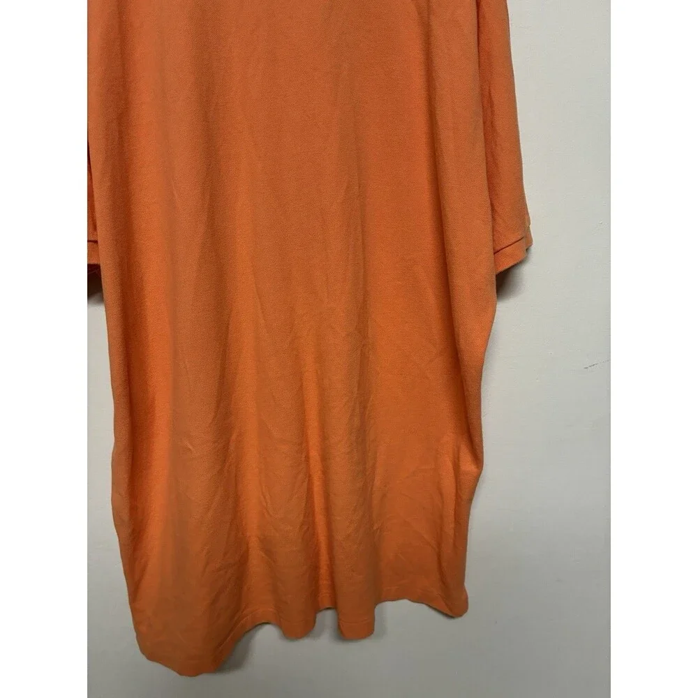 Polo By Ralph Lauren Orange Polo With Blue Logo 2XL Short Sleeve Cotton Casual